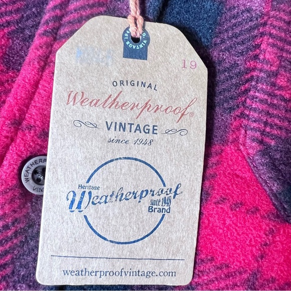Weatherproof Red  Black Plaid Shirt Jacket Size XL NWT Sherpa lined Lumberjack - Picture 10 of 12